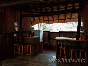 elf-catering kitchen and dining counter at Thalu Bush Camp