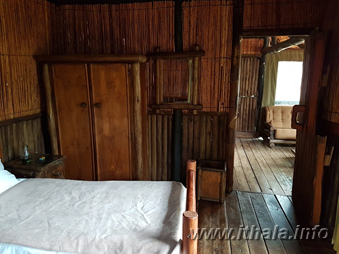 Bedroom interior inside the four-sleeper Thalu Bush Camp